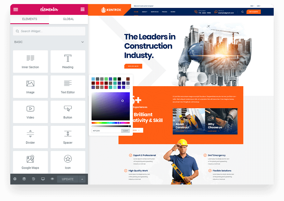 Elementor - KonTruk - Construction & Building Elementor WordPress Theme
